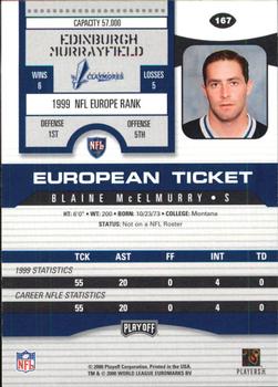 2000 Playoff Contenders #167 Blaine McElmurry Back
