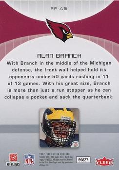 2007 Ultra - Fresh Faces #FF-AB Alan Branch Back