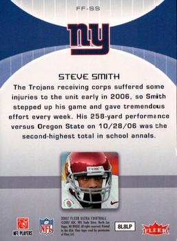 2007 Ultra - Fresh Faces #FF-SS Steve Smith Back