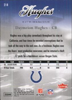 2007 Ultra - Retail #218 Daymeion Hughes Back