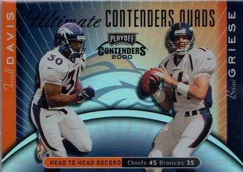 2000 Playoff Contenders - Ultimate Quads #CQ-13 Terrell Davis / Brian Griese / Elvis Grbac / Sylvester Morris Front