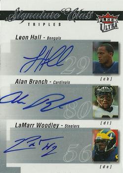 2007 Ultra - Signature Class Autographs Triple #SCT-HBW Leon Hall / Alan Branch / LaMarr Woodley Front