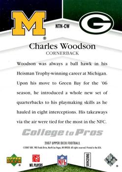 2007 Upper Deck - College to Pros #NTN-CW Charles Woodson Back