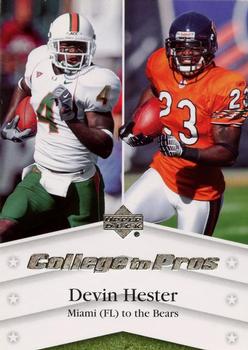 2007 Upper Deck - College to Pros #NTN-DH Devin Hester Front
