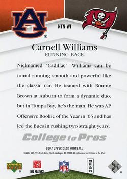 2007 Upper Deck - College to Pros #NTN-WI Carnell Williams Back
