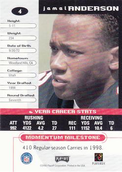 2000 Playoff Momentum #4 Jamal Anderson Back