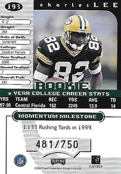 2000 Playoff Momentum #193 Charles Lee Back