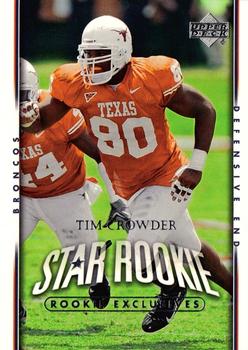 2007 Upper Deck - Rookie Exclusives Star Rookies #226 Tim Crowder Front