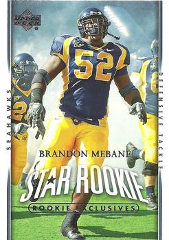 2007 Upper Deck - Rookie Exclusives Star Rookies #264 Brandon Mebane Front