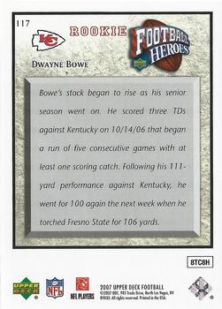 2007 Upper Deck - Football Heroes: Rookies #117 Dwayne Bowe Back