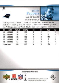 2007 Upper Deck - Gold Predictor Edition #24 Julius Peppers Back