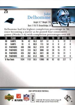 2007 Upper Deck - Gold Predictor Edition #25 Jake Delhomme Back