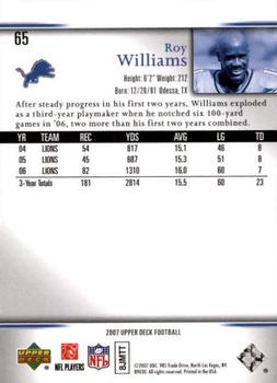 2007 Upper Deck - Gold Predictor Edition #65 Roy Williams Back