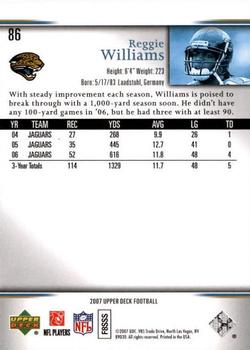 2007 Upper Deck - Gold Predictor Edition #86 Reggie Williams Back