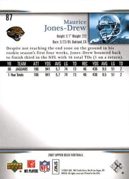 2007 Upper Deck - Gold Predictor Edition #87 Maurice Jones-Drew Back