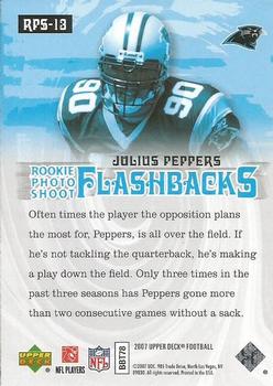 2007 Upper Deck - Rookie Exclusives Rookie Photo Shoot Flashbacks #RPS-13 Julius Peppers Back