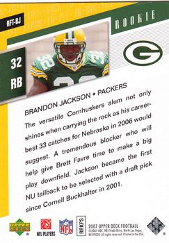 2007 Upper Deck - Rookie Fantasy Team #RFT-BJ Brandon Jackson Back