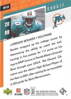 2007 Upper Deck - Rookie Fantasy Team #RFT-LB Lorenzo Booker Back