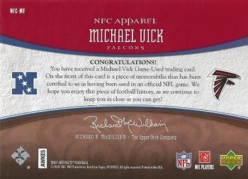 2007 Upper Deck Artifacts - AFC/NFC Apparel Red #NFC-MV Michael Vick Back