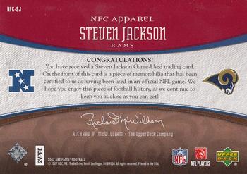 2007 Upper Deck Artifacts - AFC/NFC Apparel Red #NFC-SJ Steven Jackson Back
