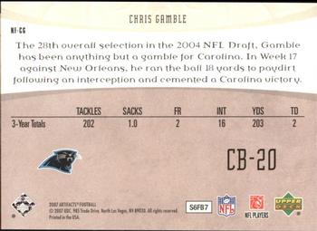 2007 Upper Deck Artifacts - NFL Facts #NF-CG Chris Gamble Back
