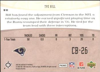 2007 Upper Deck Artifacts - NFL Facts #NF-HI Tye Hill Back