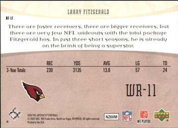 2007 Upper Deck Artifacts - NFL Facts #NF-LF Larry Fitzgerald Back