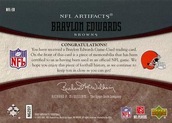 2007 Upper Deck Artifacts - NFL Artifacts #NFL-ED Braylon Edwards Back