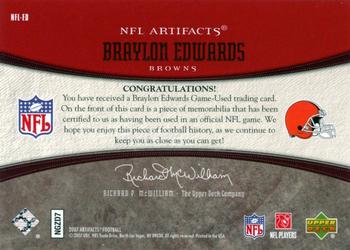 2007 Upper Deck Artifacts - NFL Artifacts Red #NFL-ED Braylon Edwards Back