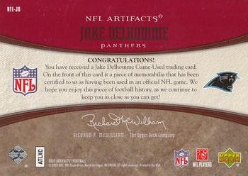 2007 Upper Deck Artifacts - NFL Artifacts Red #NFL-JD Jake Delhomme Back