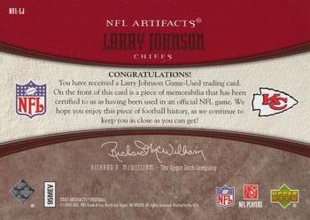 2007 Upper Deck Artifacts - NFL Artifacts Red #NFL-LJ Larry Johnson Back