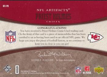 2007 Upper Deck Artifacts - NFL Artifacts Red #NFL-PH Priest Holmes Back