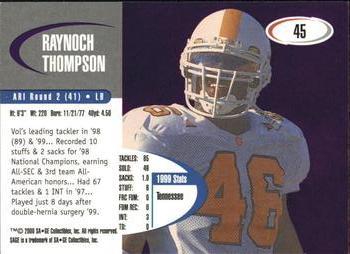 2000 SAGE #45 Raynoch Thompson Back