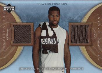2007 Upper Deck Artifacts - Photo Shoot Flashback Fabrics #PSF-BE Braylon Edwards Front