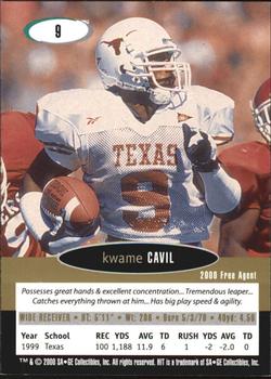 2000 SAGE HIT - NRG #9 Kwame Cavil Back