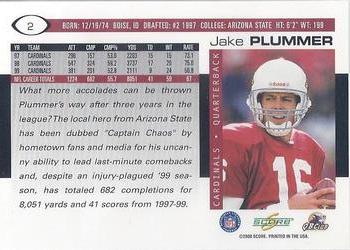 2000 Score #2 Jake Plummer Back