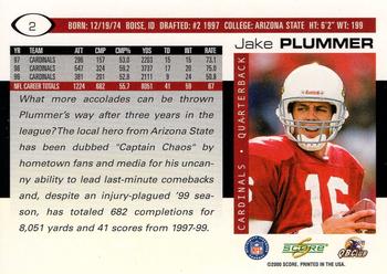 2000 Score #2 Jake Plummer Back