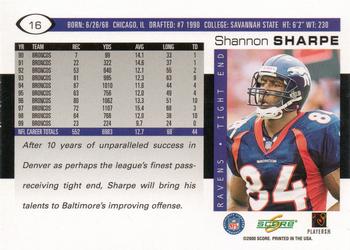 2000 Score #16 Shannon Sharpe Back