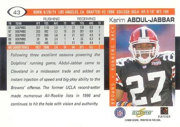 2000 Score #43 Karim Abdul-Jabbar Back