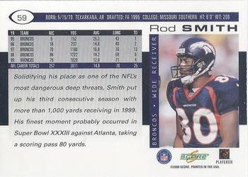 2000 Score #59 Rod Smith Back