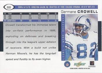 2000 Score #68 Germane Crowell Back