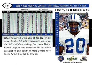 2000 Score #69 Barry Sanders Back