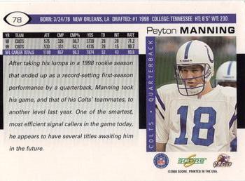 2000 Score #78 Peyton Manning Back