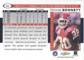 2000 Score #93 Donnell Bennett Back