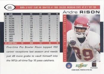 2000 Score #95 Andre Rison Back