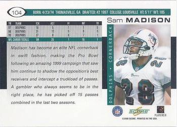 2000 Score #104 Sam Madison Back
