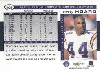 2000 Score #108 Leroy Hoard Back