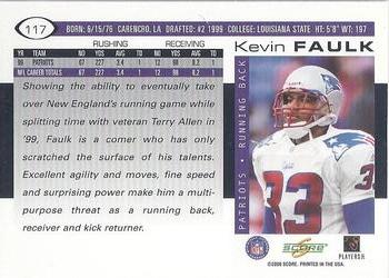 2000 Score #117 Kevin Faulk Back