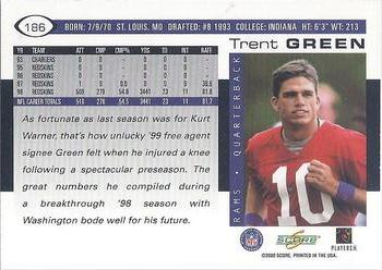 2000 Score #186 Trent Green Back