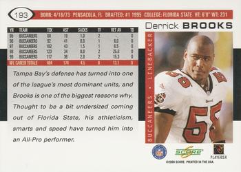 2000 Score #193 Derrick Brooks Back
